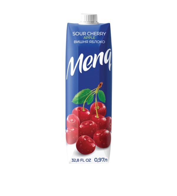 Menq Sour Cherry and Apple Juice 32,8 Fl oz/ 0.97L